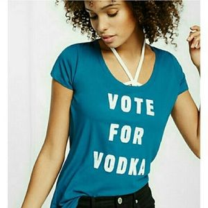 Express VOTE FOR VODKA Democrat Tee Shirt